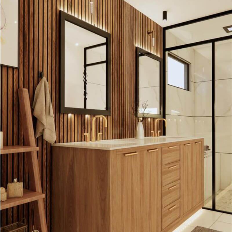 French Oak Water Resistant Slat Wall Panel