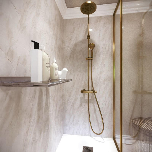 Large Subtle Grey Marble 1.0m x 2.4m Shower Panel