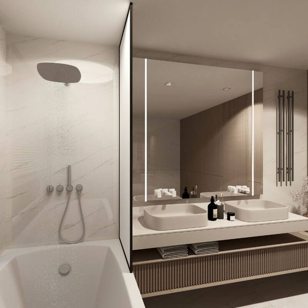 Large White Carrara Marble 1.0m x 2.4m Shower Panel