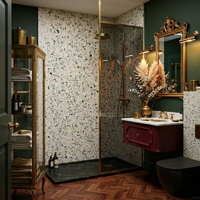 Premium Large Sky Terrazzo Matt 1.0m x 2.4m Shower Panel