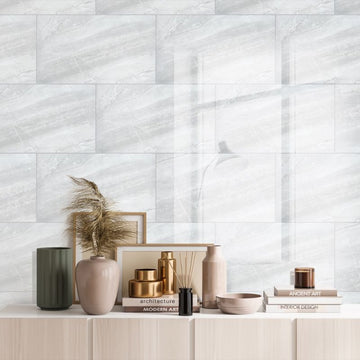 Dumawall Plus Glossy Evora Wall Tile | Solid Bathroom Wall Tile | 8 Pack