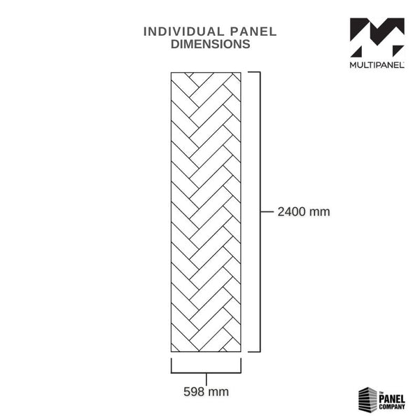 Multipanel Misty Blue Herringbone Tile Effect Shower Panel