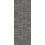 Gray textured wall tiles in vertical alignment with grid pattern design for modern architectural background.