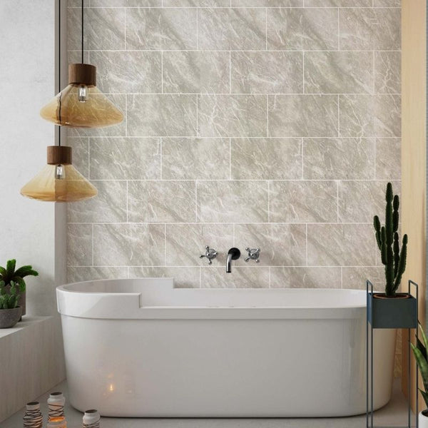 Grey Marble Bevelled Tile Effect Wall Panels Panel Co