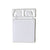 White plastic dental floss container with flip-top lid on a white background.