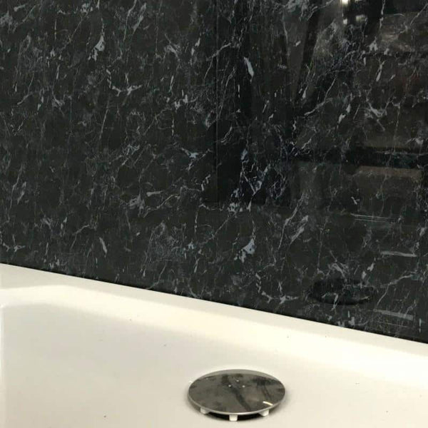 Buy Black Marble 1.0m x 2.4m Shower Panel The Panel Company