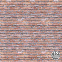 High-resolution 3D digital print of a flat brick wall texture with detailed red and brown bricks for background or wallpaper design