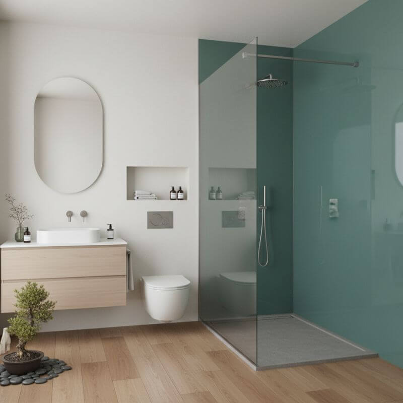 Imprevia Compact Glacier Blue Plain Gloss Wall Panel - 1.2M x 2.4M