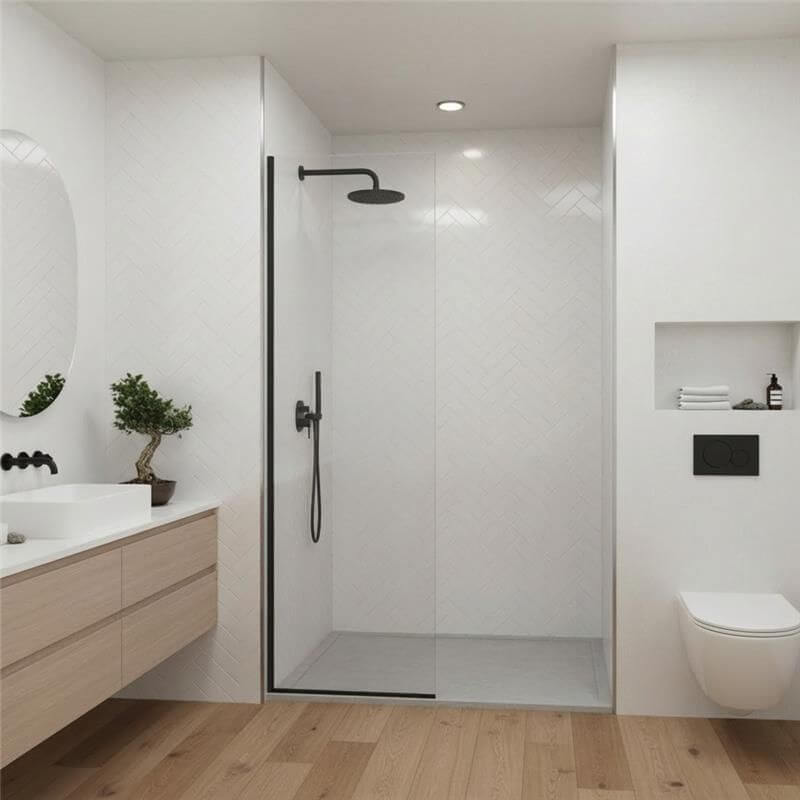 Imprevia Compact Ice White Herringbone Wall Panel - 1.2M x 2.4M