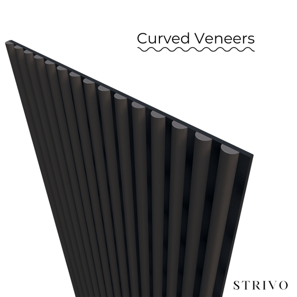 STRIVO Curve Acoustic Slat Wall Panel - Black Oak (Sample)