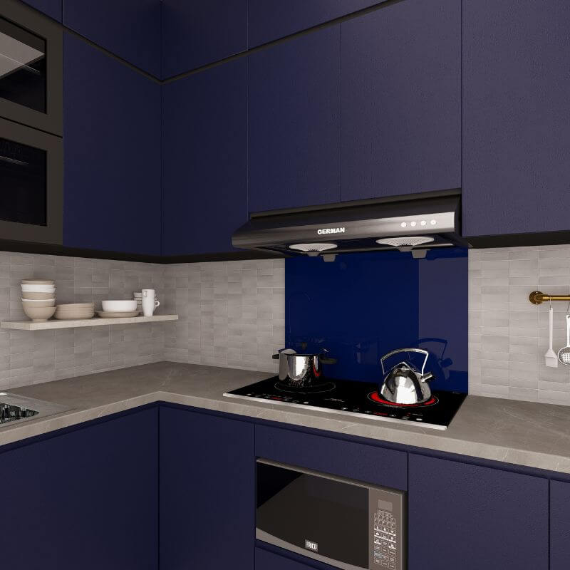 Dark Blue Kitchen Splashback - Eldhaus