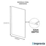 Imprevia Compact Shadow Grey Plain Gloss Wall Panel - 1.2M x 2.4M