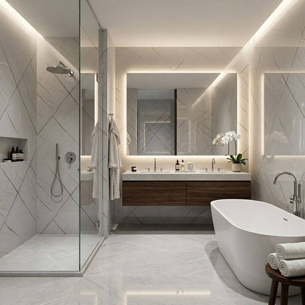 Imprevia Rift Marble SPC Shower Panel - 0.6M x 2.4M