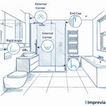 Imprevia Compact Shadow Grey Plain Gloss Wall Panel - 1.2M x 2.4M