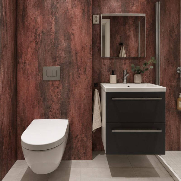 Large Brushed Red 1.0m x 2.4m Shower Panel