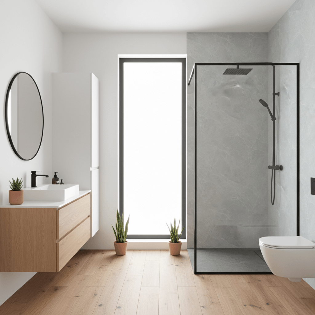 Imprevia Polished Concrete PVC Shower Panel - 1M x 2.4M