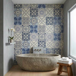 Imprevia Athena Blue Tile PVC Shower Panel - 1M x 2.4M