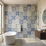 Imprevia Athena Blue Tile PVC Shower Panel - 1M x 2.4M