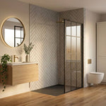 Imprevia Large Grey Herringbone Tile 1.0m x 2.4m Shower Panel