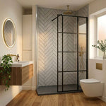 Imprevia Large Grey Herringbone Tile 1.0m x 2.4m Shower Panel