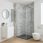 Imprevia Grey Metro Brick PVC Shower Panel - 1M x 2.4M