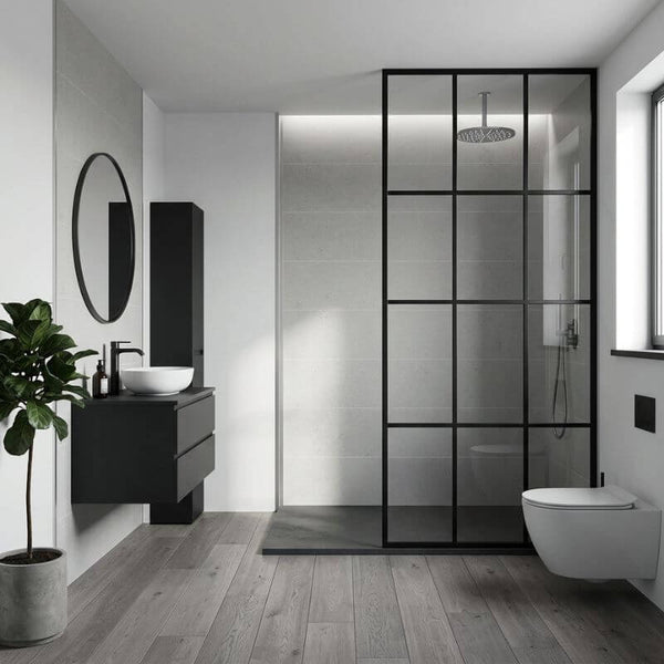 Premium Large Metropolitan Tile Grey Stone 1.0m x 2.4m Shower Panel