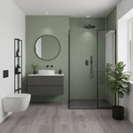 Imprevia Compact Sage Green Plain Velvet Wall Panel - 1.2M x 2.4M
