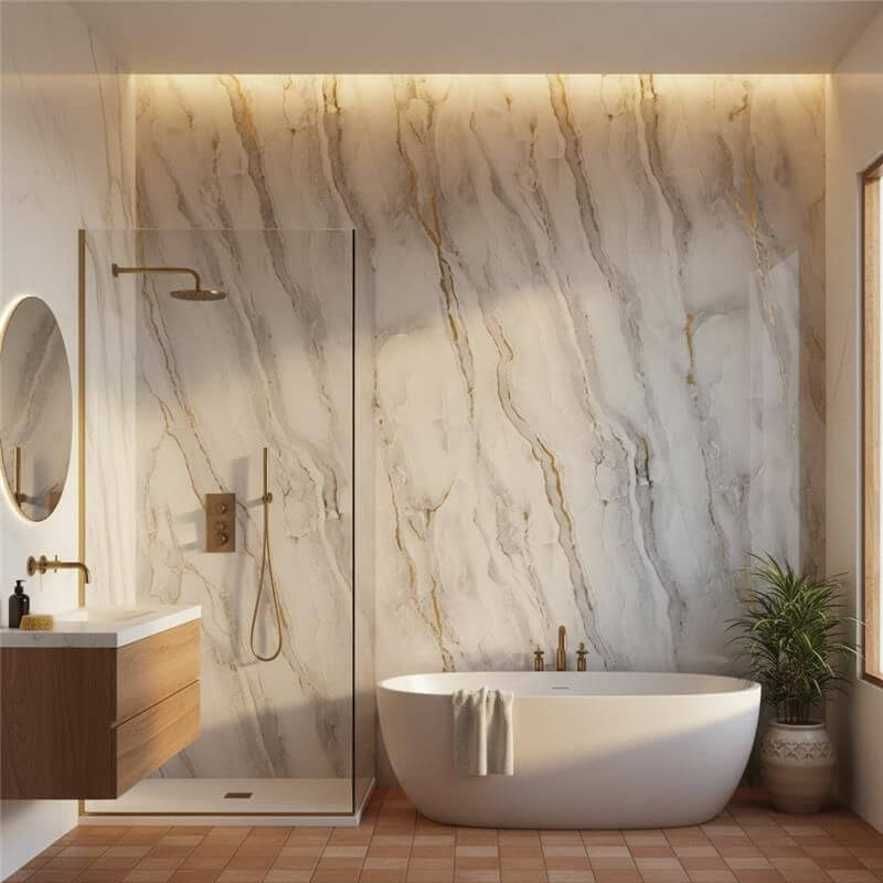 Imprevia Silver Rift PVC Shower Panel - 1M x 2.4M