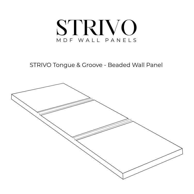 Tongue and Groove MDF Wall Panel Beaded - 2440 x 607mm
