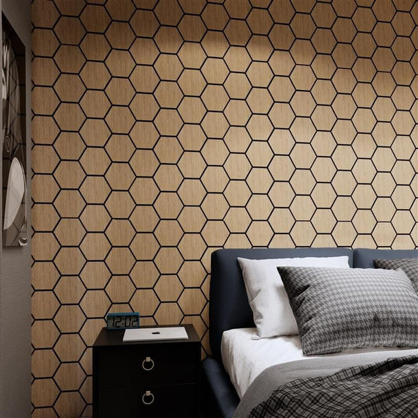 STRIVO Acoustic Hexagon Wall Panel - Natural Oak