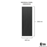 STRIVO Premium Charcoal Acoustic Slat Wall Panel