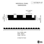 STRIVO Acoustic Slat Panel - Black Oak