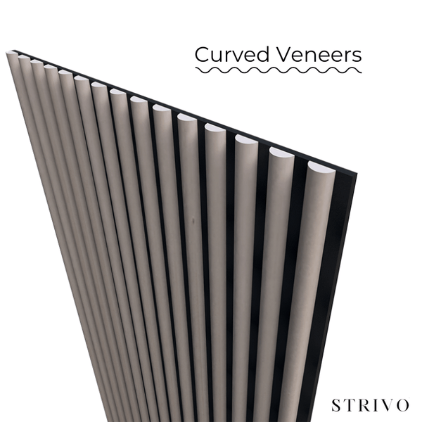 STRIVO Curve Acoustic Slat Wall Panel - Walnut (Sample)