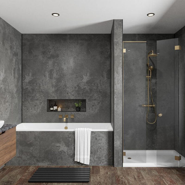 Wetwall Mermaid Magma Stone Shower Panel