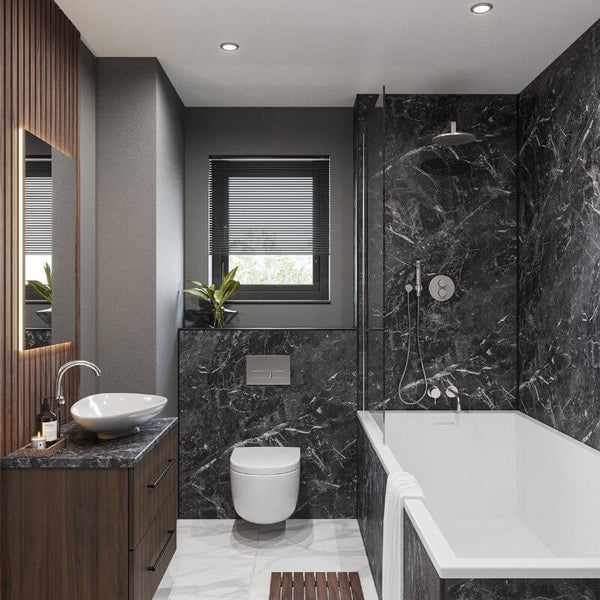 Wetwall Mermaid Marbre Palazio Shower Panel