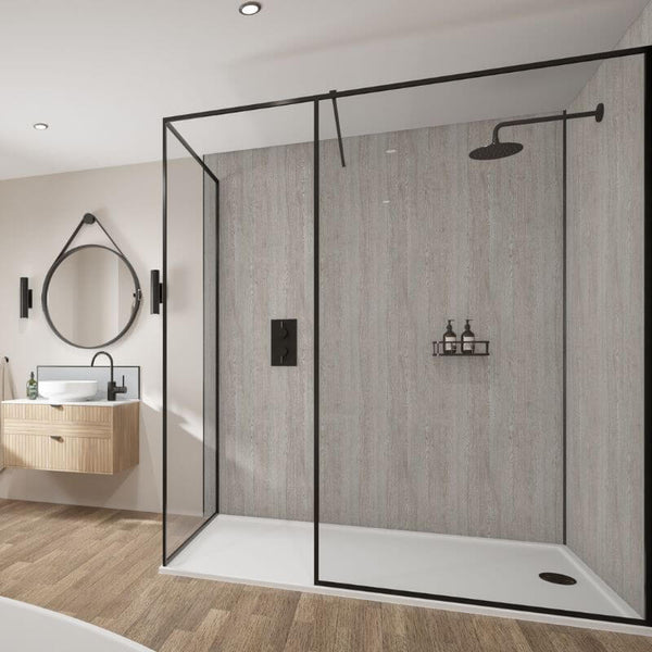 Wetwall Mermaid Silver Oak Shower Panel