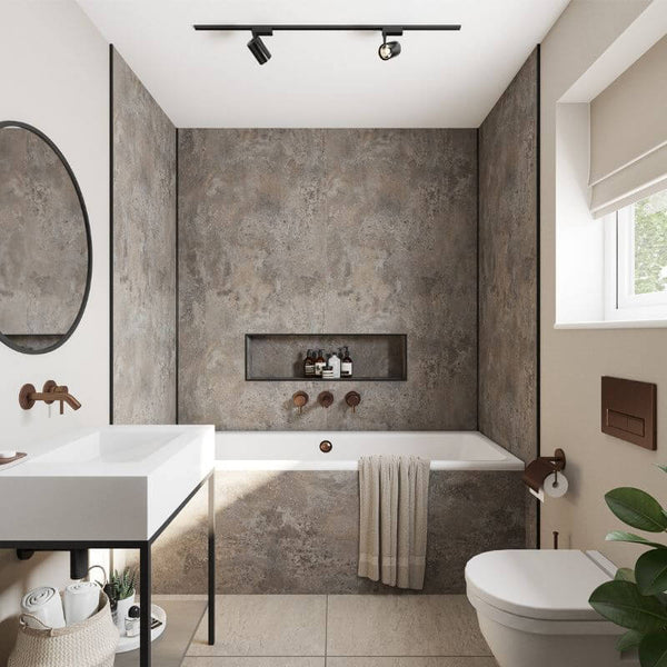 Wetwall Mermaid Vintage Concrete Shower Panel