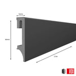Anthracite Vox Espumo Skirting Board | 80mm x 2.5m | 1 Pack