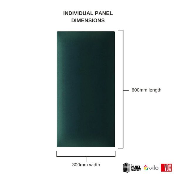 Vox Vilo Upholstered Panel - Bottle Green | Regular 1 - 300mm x 600mm