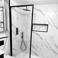 Premium Large Ultra Matt Carrara Marble 1.0m x 2.4m Shower Panel