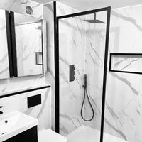 Premium Large Ultra Matt Carrara Marble 1.0m x 2.4m Shower Panel