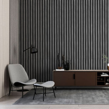 Charcoal Acoustic Slat Wall Panel - Sulcado