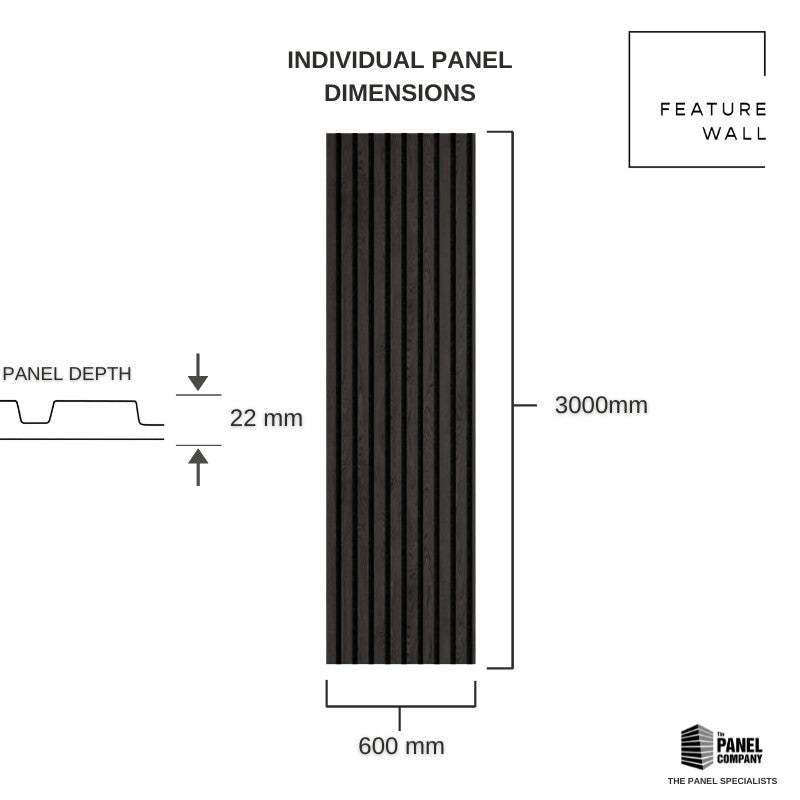 Buy Acoustic Charcoal Oak Slat Wall Panelling Feature Wall Panel Co