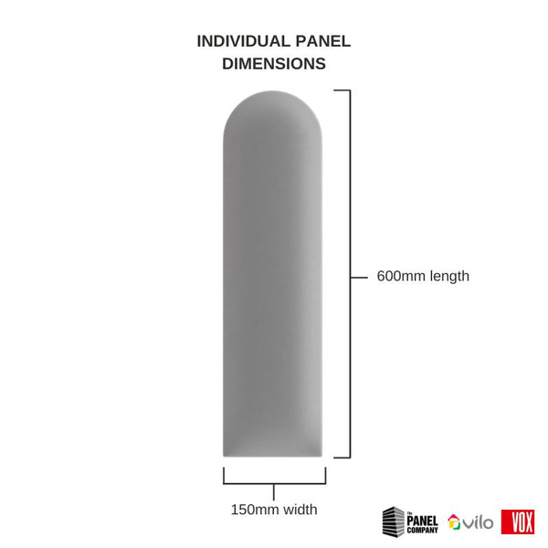 Vox Vilo Upholstered Panel - Grey | Oval 150mm x 600mm