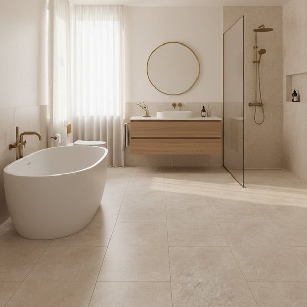 Sandstone SPC Flooring | w/ Built In Underlay | KlickerFloor 1.86m² Pack
