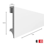 White Vox Espumo Skirting Board | 100mm x 2.5m | 1 Pack