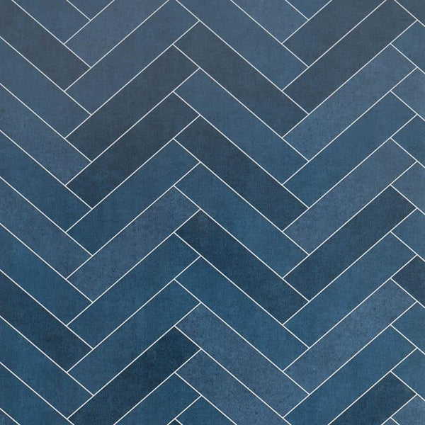 Premium Large Multi Navy Herringbone Tile 1.0m x 2.4m Shower Panel