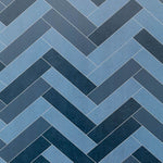 Premium Large Multi Blue Herringbone Tile 1.0m x 2.4m Shower Panel