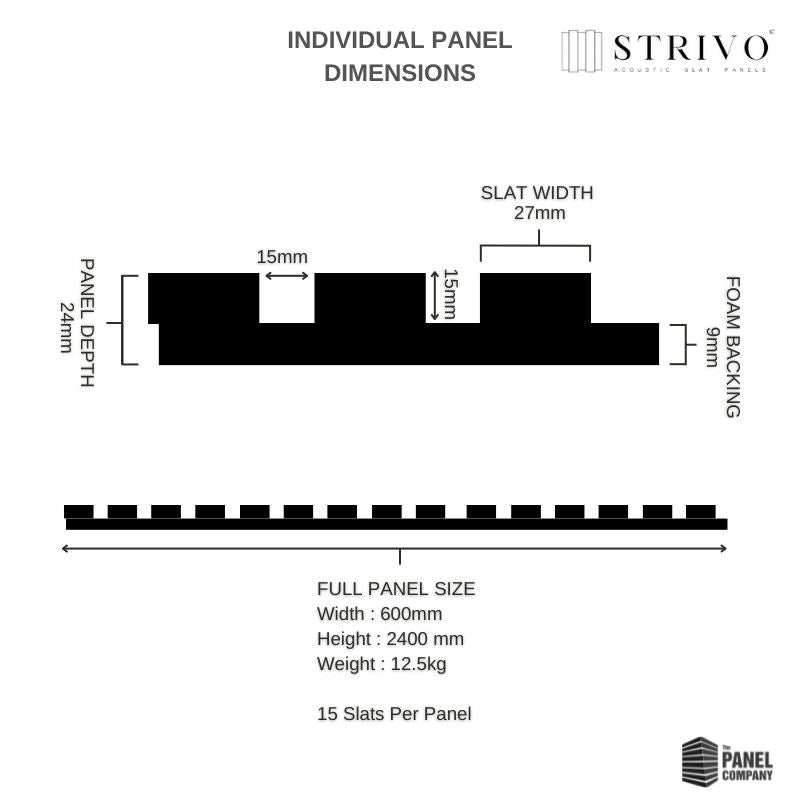 STRIVO® Acoustic Slat Panel - Black Oak – Panel Company