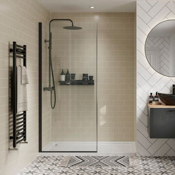 Multipanel Taupe Grey Metro Tile Effect Shower Panel